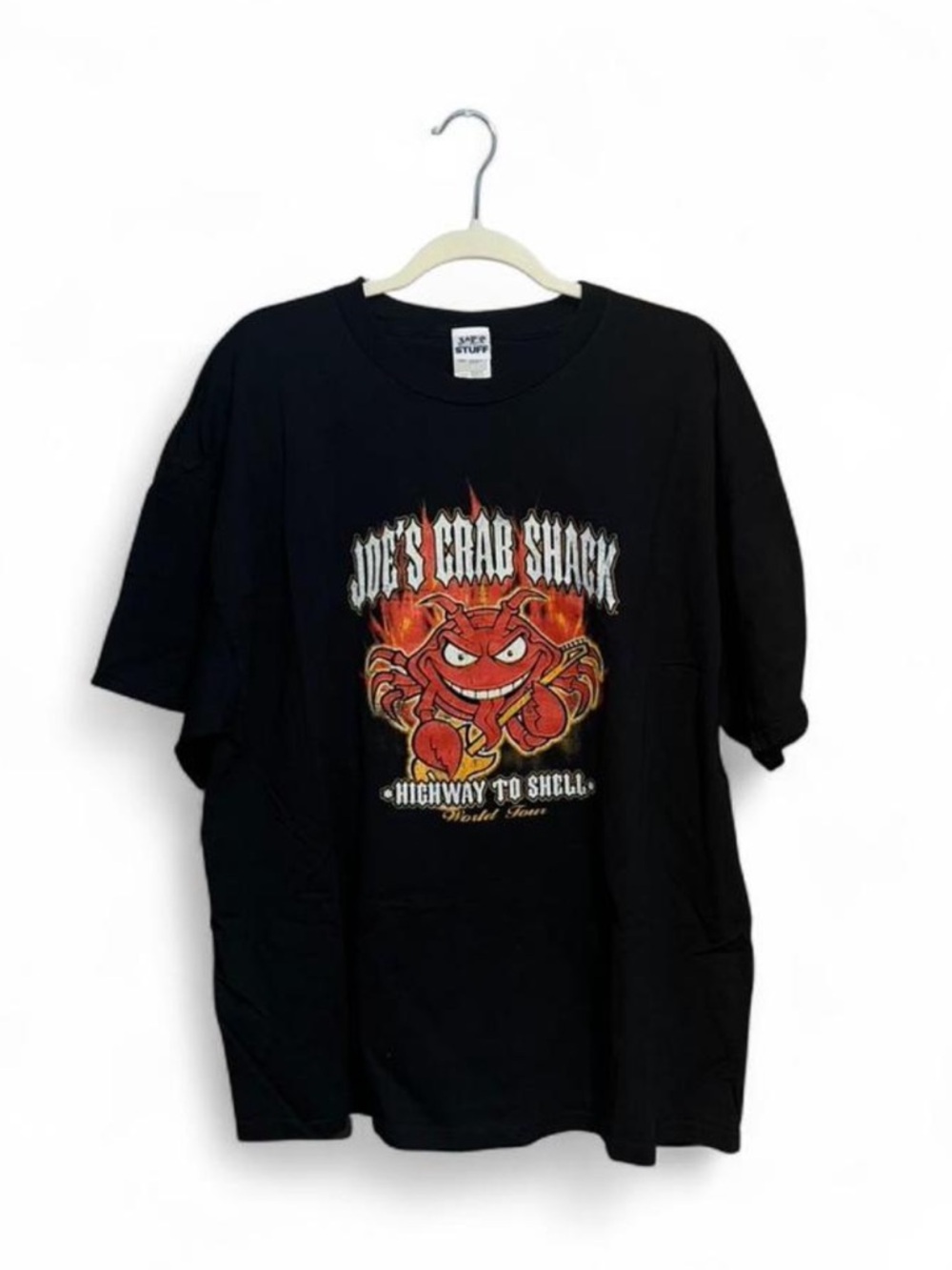 Joe’s Crab Shack Mens Black Vintage Highway to Shell Short Sleeve Shirt Size XXL